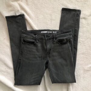 HT Denim Skinny 30x32 Men’s Dark Grey Light Black Jeans